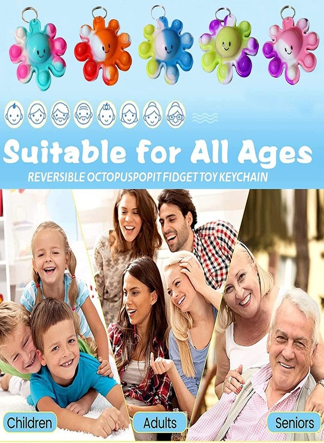 Goodangie00 ٥٠ عبوة من سلسلة مفاتيح على شكل أخطبوط صغير بألوان قوس قزح، هدية مثالية لتخفيف التوتر والقلق، مناسبة لحفلات الكريسماس الصغيرة، جوائز للطلاب - Image 5